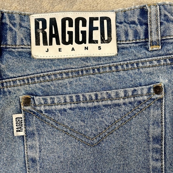 The Ragged Priest Jeans Wide Leg High Rise Baggy Jeans Raw Hem Crop Skater - Picture 12 of 12